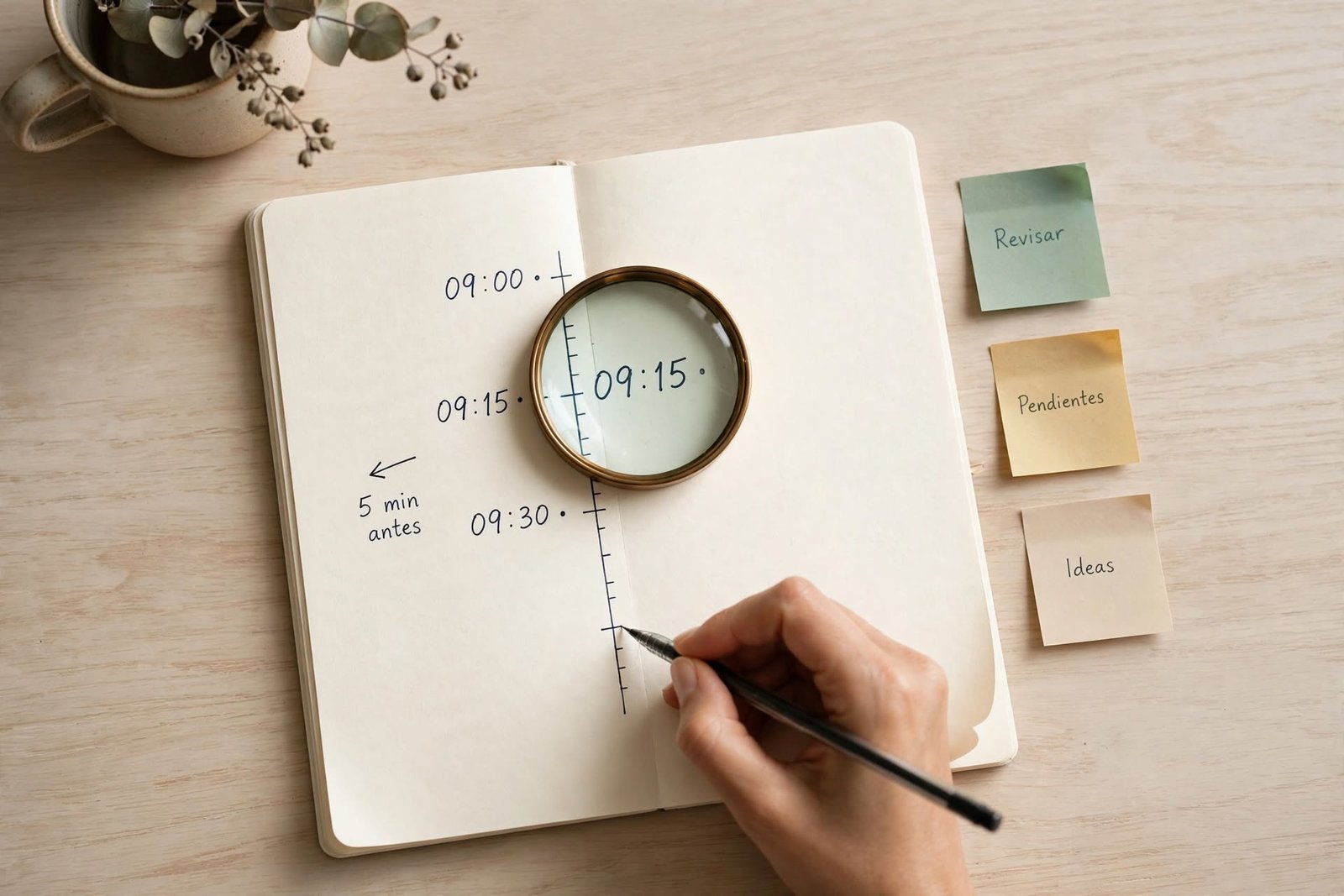 Cuaderno con línea de tiempo para registrar los detonadores emocionales durante siete días